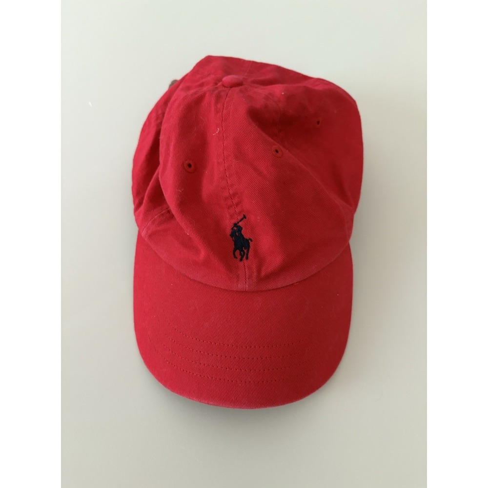 Polo Ralph Lauren Hat Cap Red Cotton Chino Classic Pony Strapback Men One Size